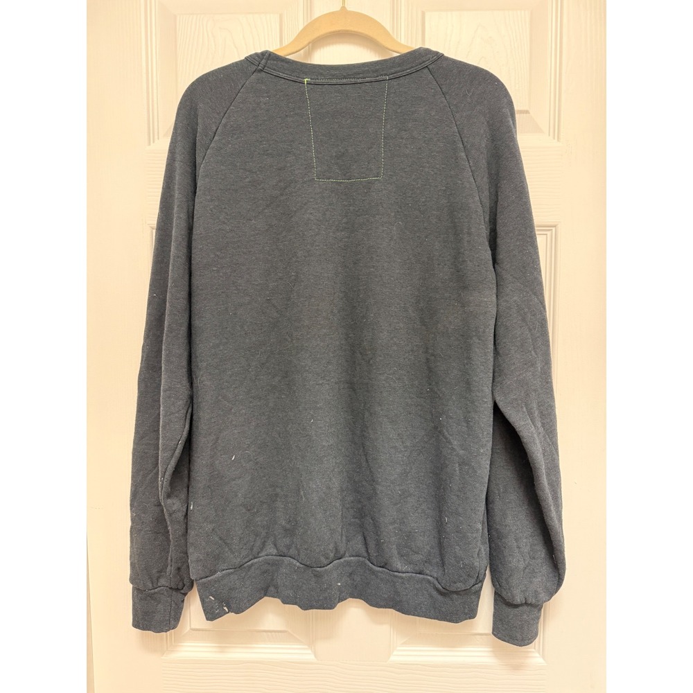 Aviator Nation Charcoal Gray Lightning Bolt Raglan Sweatshirt XXL Womens - Picture 2 of 3